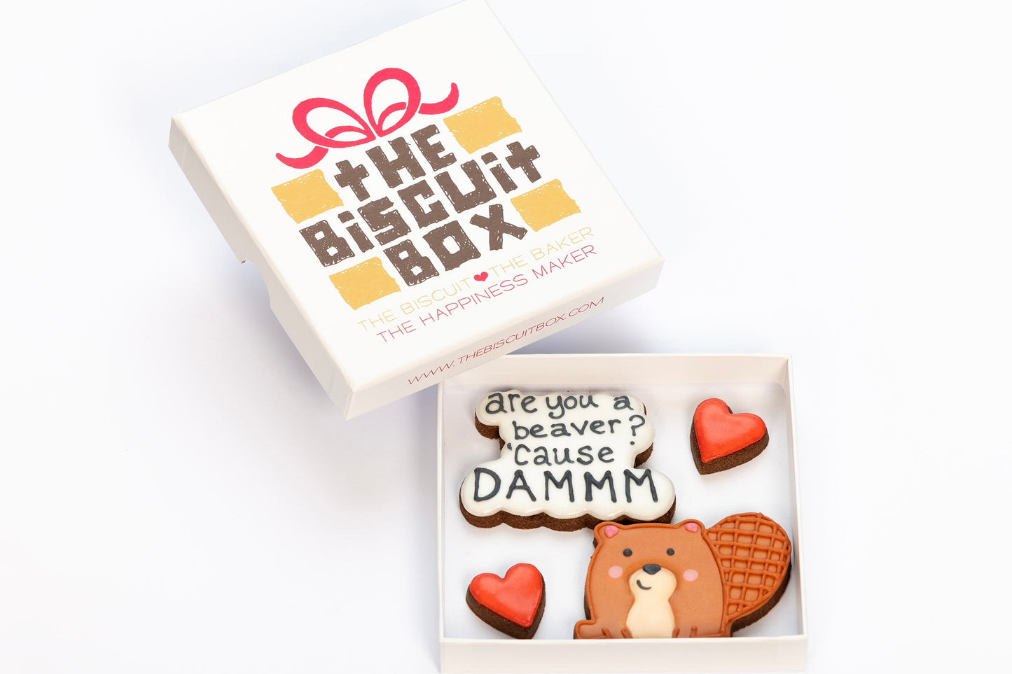 are you a beaver cause damnn biscuit set. displayed in a biscuit card to send through the post