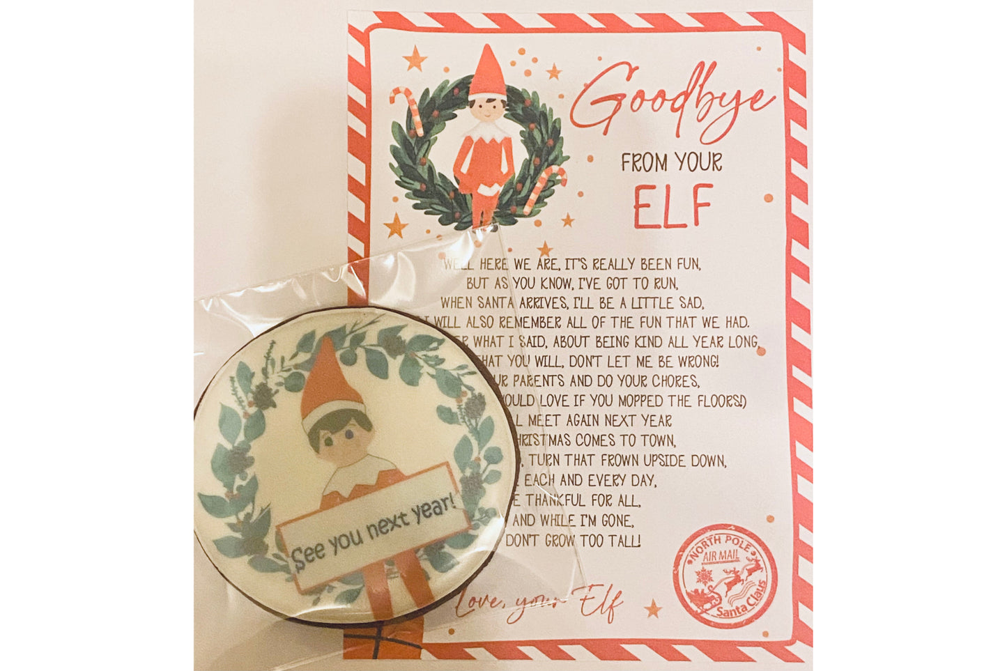 goodbye gift and certificate from Ef on the shelf.