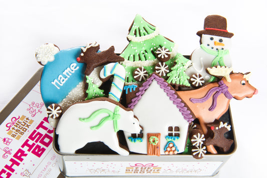 Winter Lodge Biscuit Tin