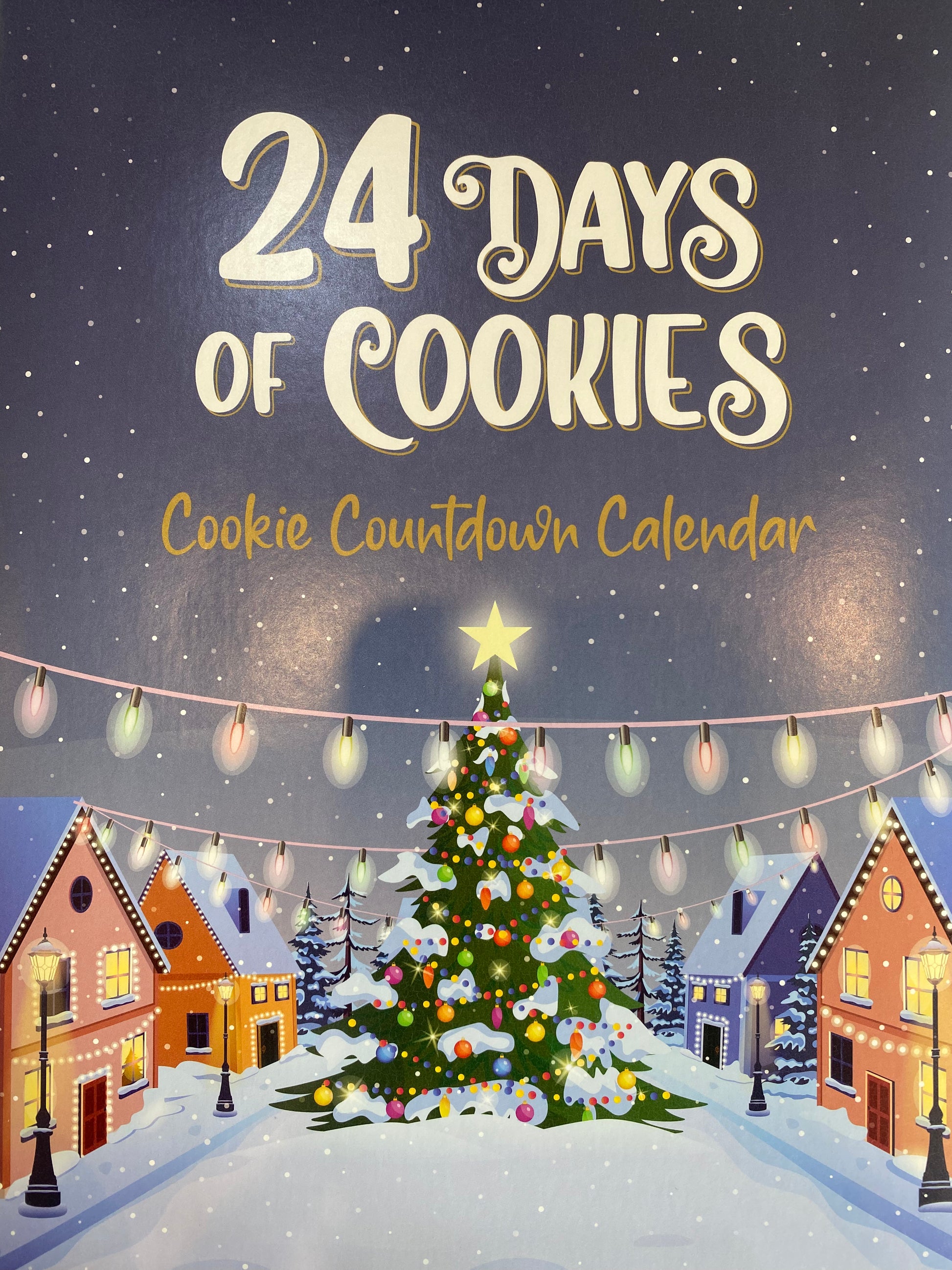 image of the front of the count down to Christmas cookie calendar