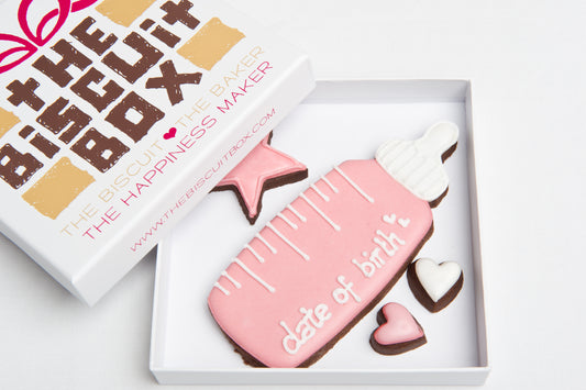 Baby Girl Bottle Biscuit Card