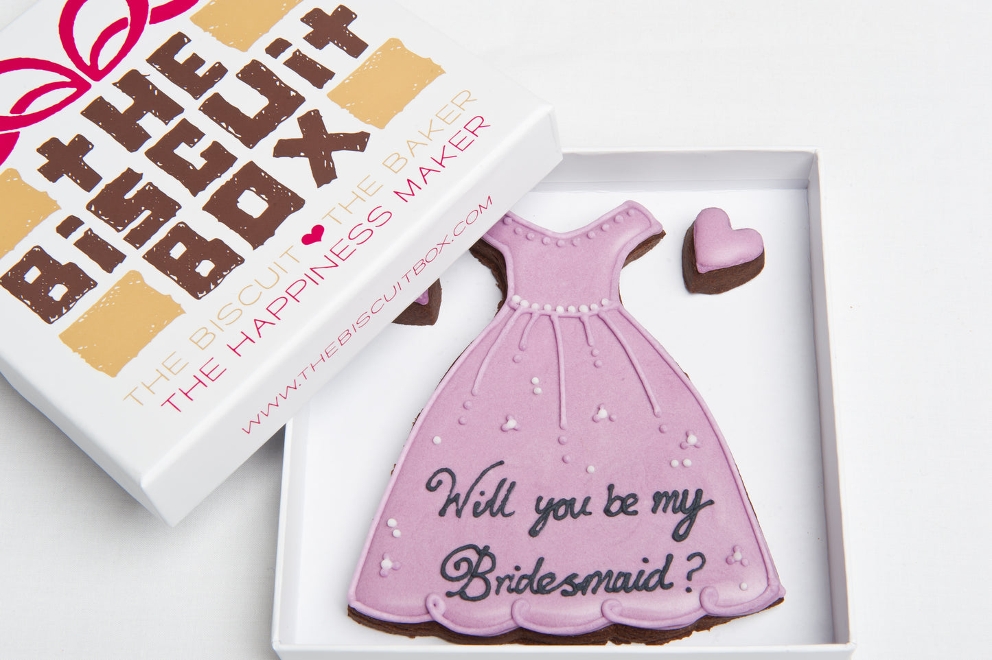 will you be my bridesmaid cookies. Bridesmaid proposal cookies in a small box to send through the post.